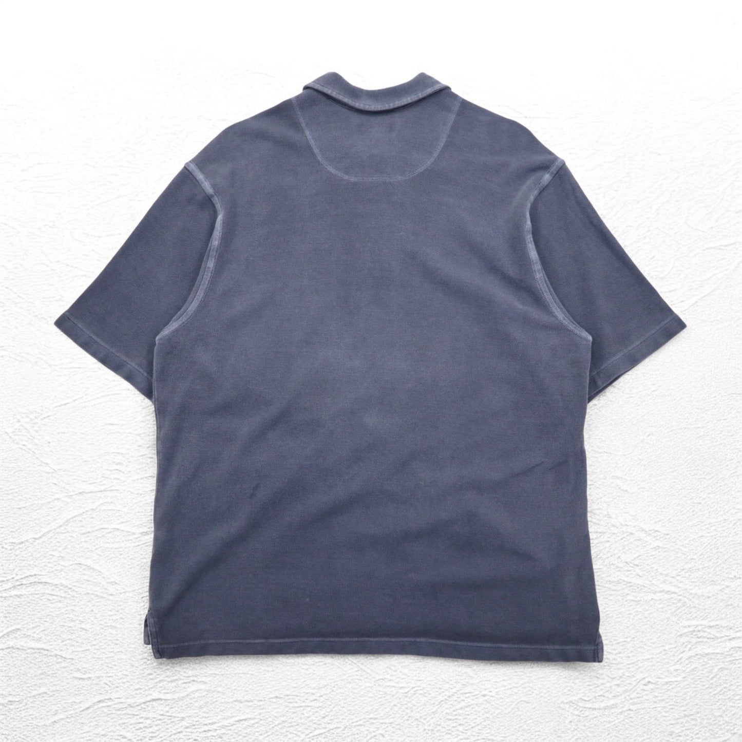 Eddie Bauer 90s Vintage Pique Polo Shirt, Gray, Cotton, Size L
