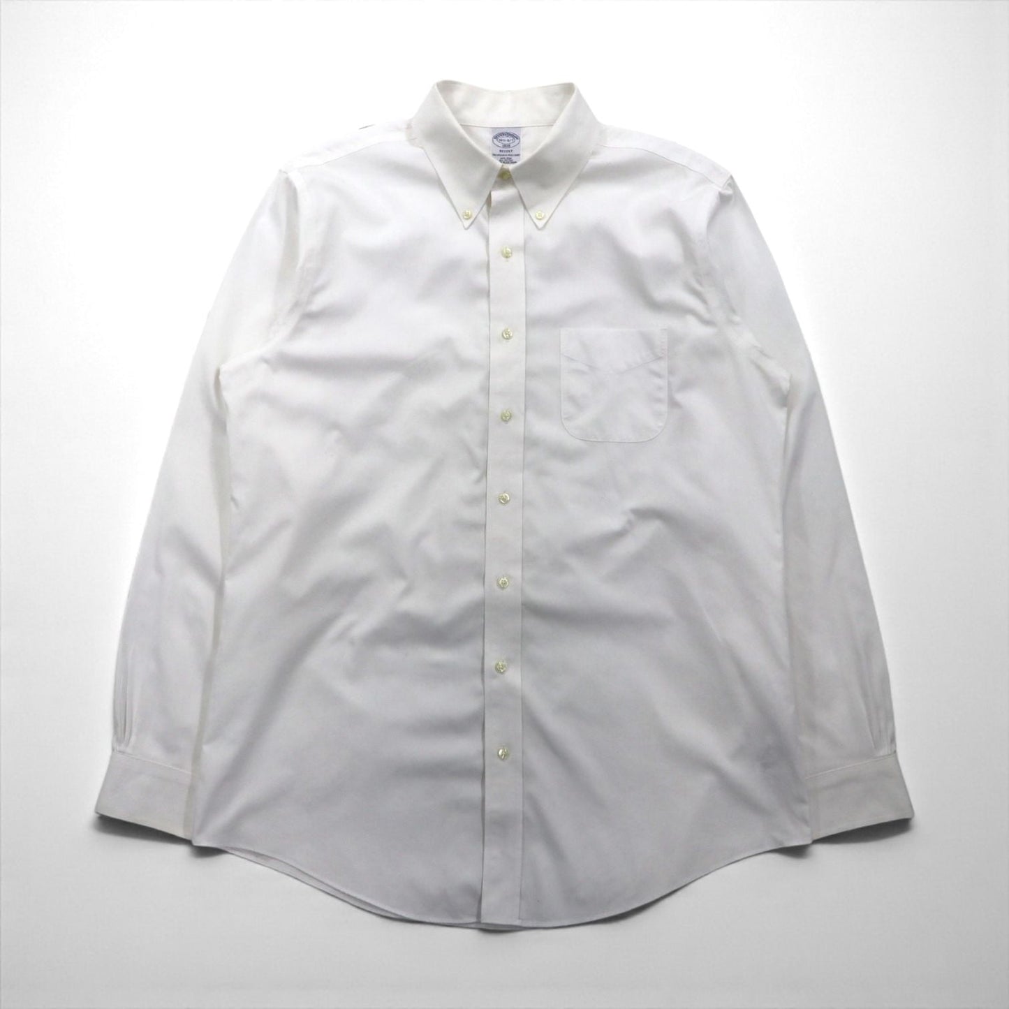 Brooks Brothers ボタンダウン シャツ XL ホワイト コットン ブロード 胸ポケット REGENT ノンアイロン