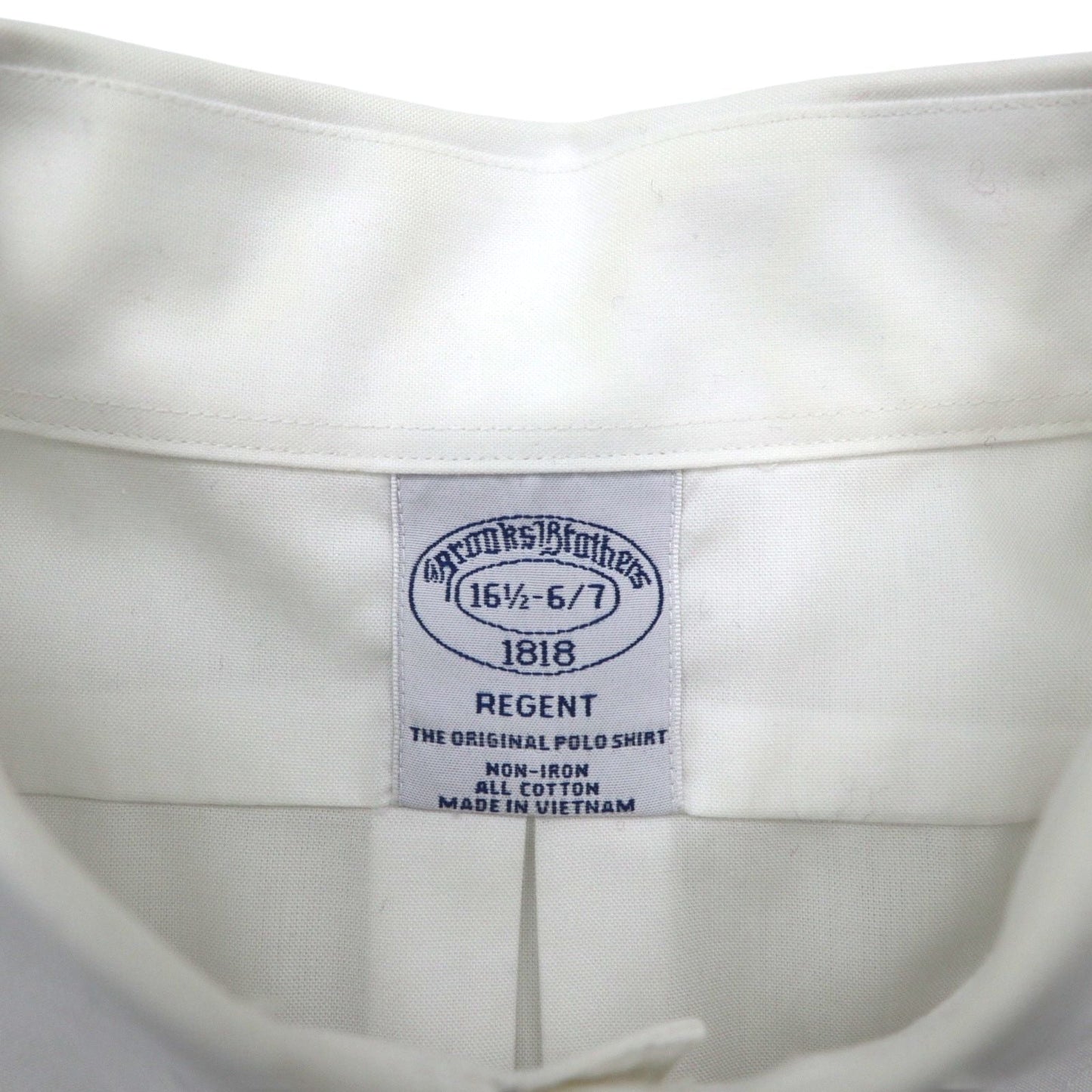 Brooks Brothers ボタンダウン シャツ XL ホワイト コットン ブロード 胸ポケット REGENT ノンアイロン