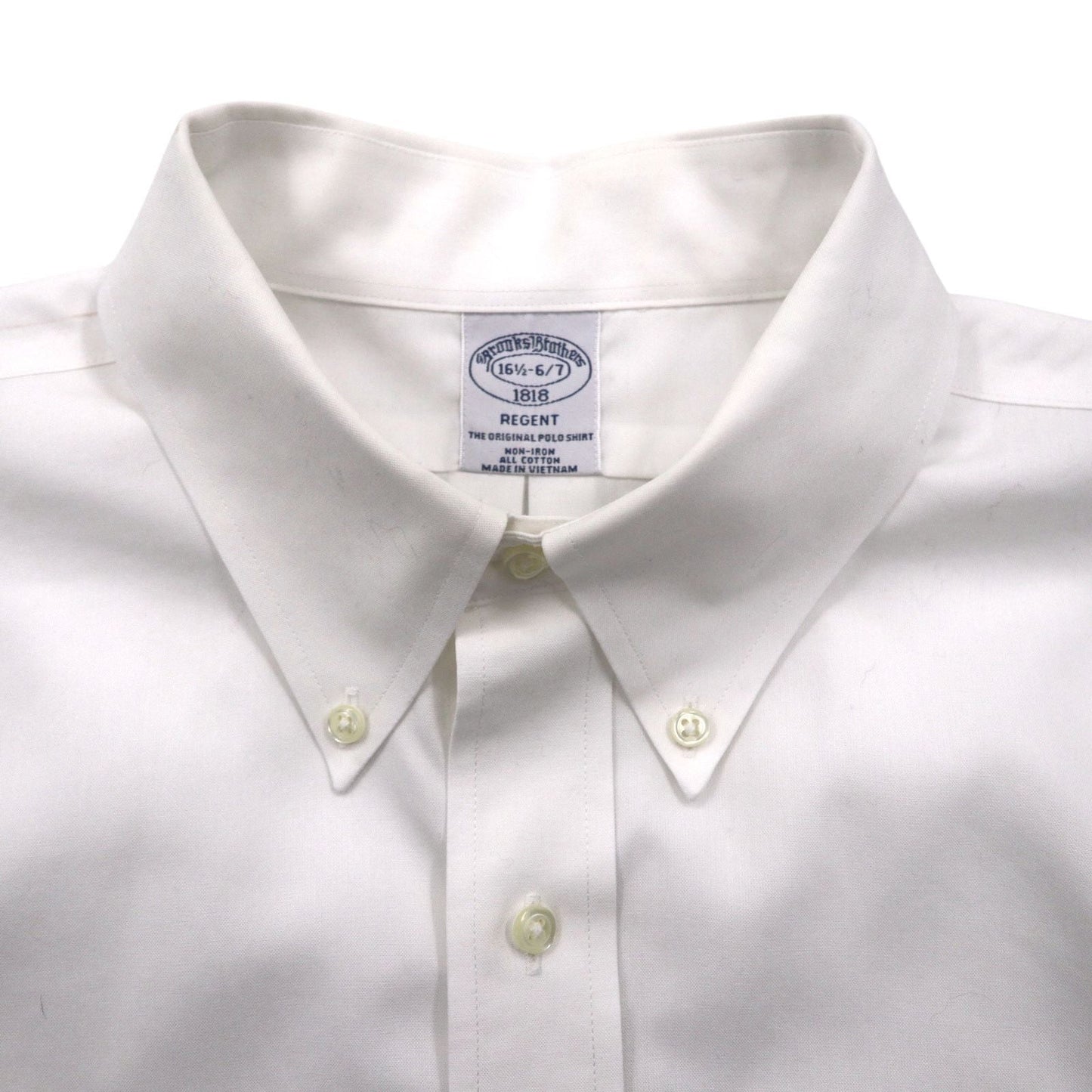 Brooks Brothers ボタンダウン シャツ XL ホワイト コットン ブロード 胸ポケット REGENT ノンアイロン