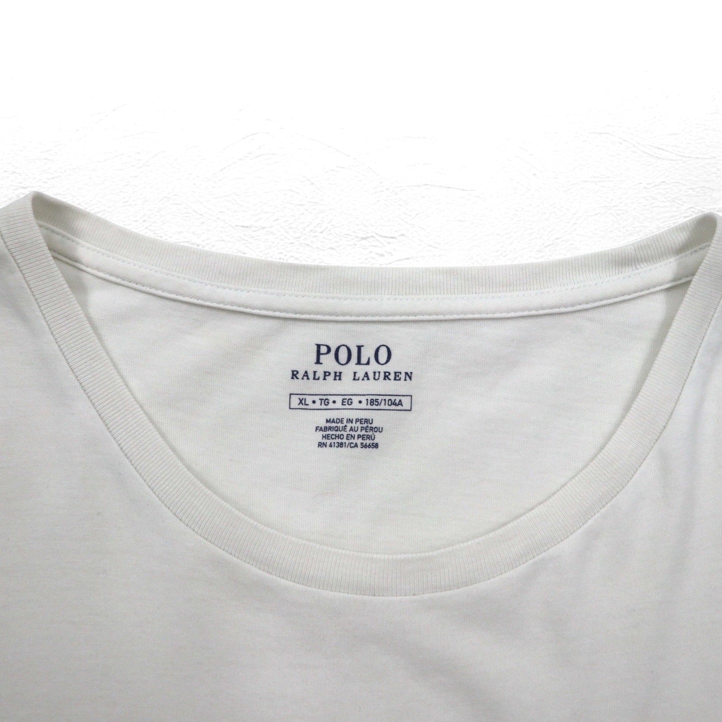 POLO RALPH LAUREN Polo Bear T-shirt, XL, White, Cotton, Made in Peru