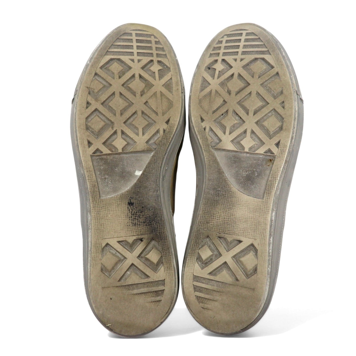 ALEXANDER McQUEEN Vintage Distressed Skull Medallion Leather Sneakers, Size 27cm, Beige Leather, 7879