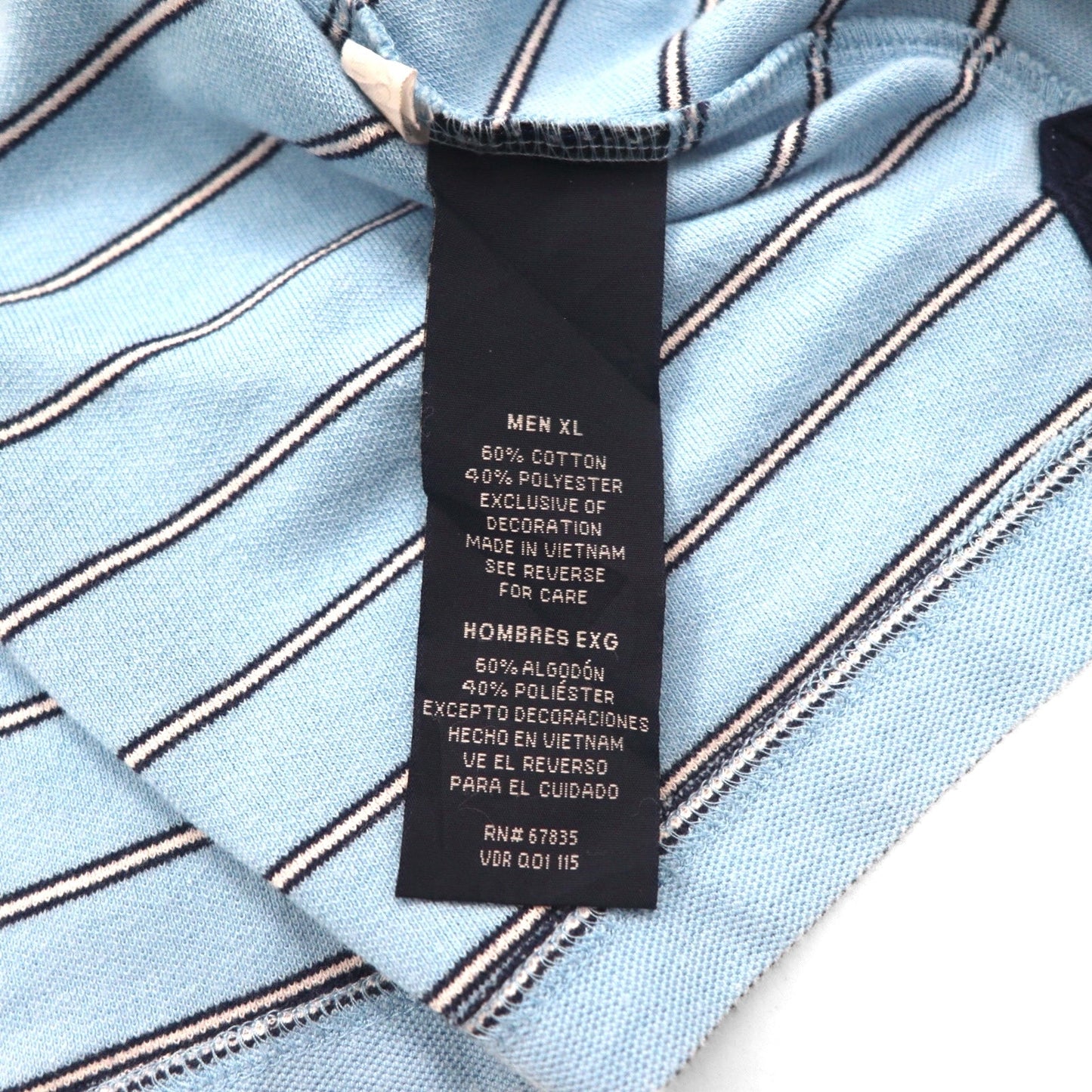 NAUTICA Classic Fit Polo Shirt, XL, Blue, Striped, Classic Fit, One-Point Logo Embroidery