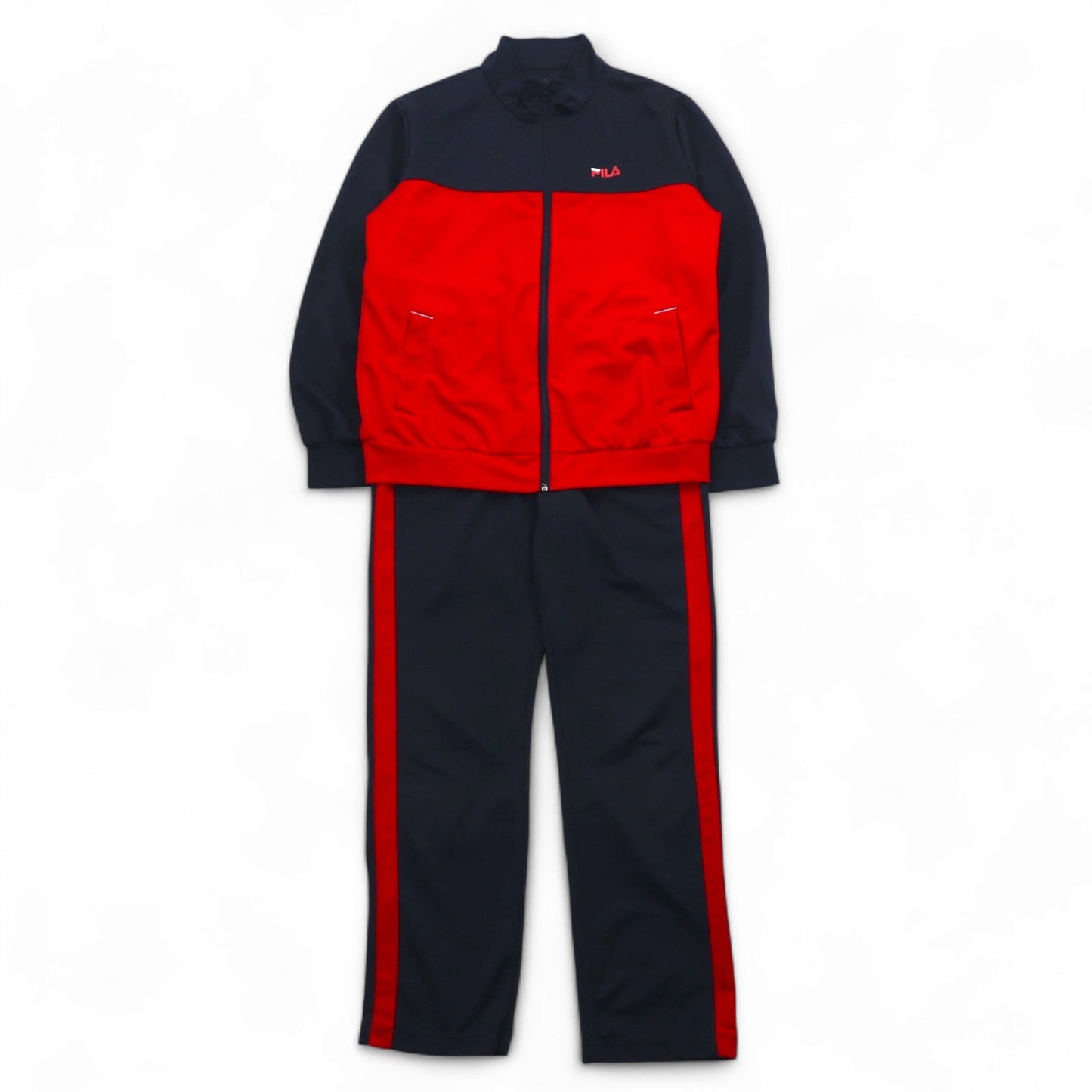 FILA Track Jacket and Jersey Set, Size L, Navy and Red, Polyester