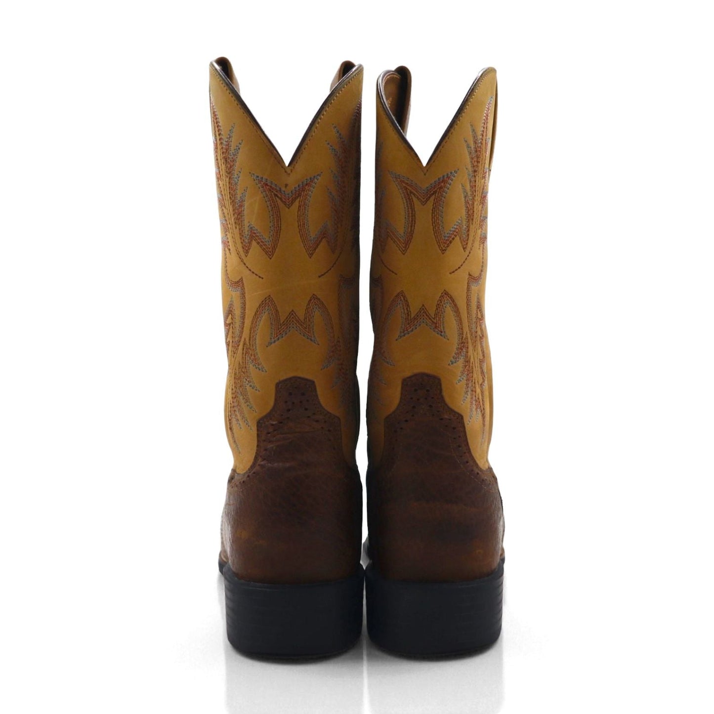 ARIAT カウボーイ ウエスタンブーツ 26cm ツートーン HERITAGE STOCKMAN グッドイヤーウェルト製法 カービング ステッチ 刺繍 ローパー 10002247