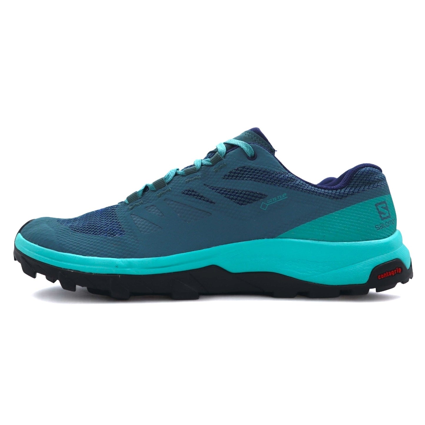SALOMON GORE-TEX Trail Sneakers, Size 26.5cm, Green/Navy, 145464