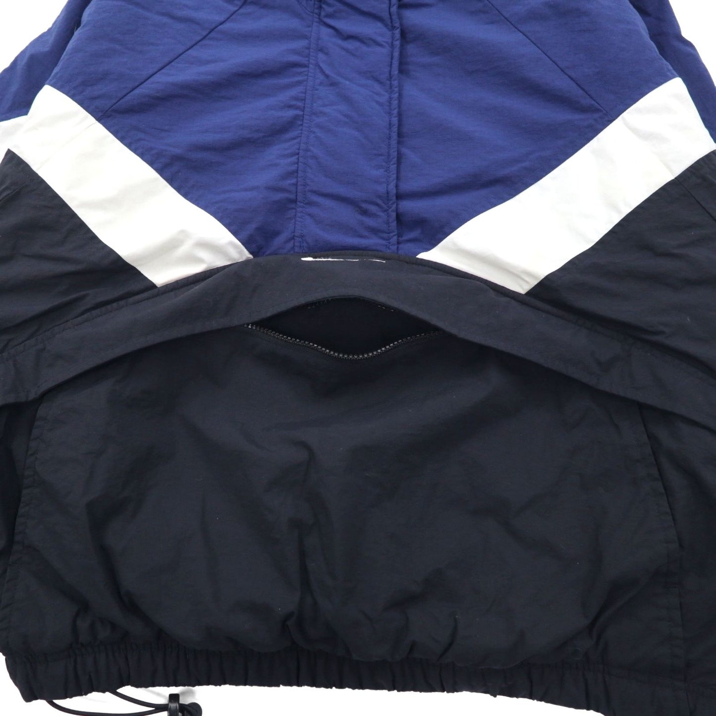 NIKE 90年代 銀タグ ハーフジップ アノラックジャケット ナイロン ジャージ XL 中綿 カンガルーポケット 短丈 ドローコード