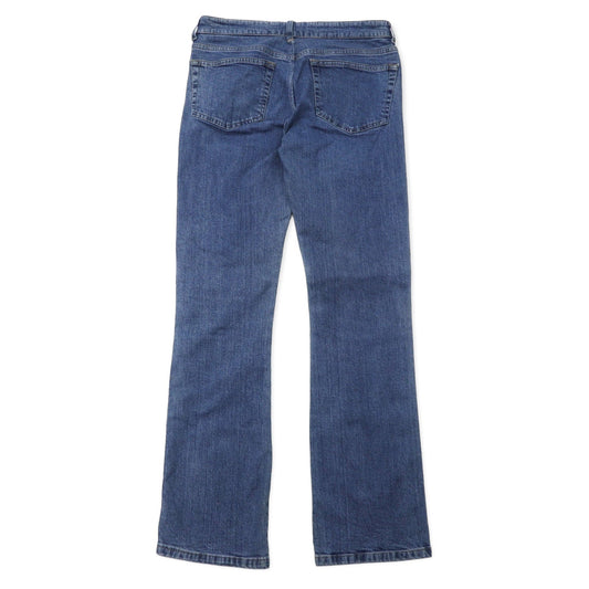 BURBERRY Made in Italy Nova Check Bootcut Denim Pants, Size 10, Blue, Cotton Stretch