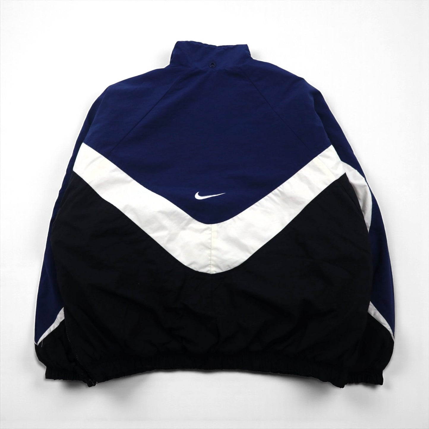 NIKE 90年代 銀タグ ハーフジップ アノラックジャケット ナイロン ジャージ XL 中綿 カンガルーポケット 短丈 ドローコード