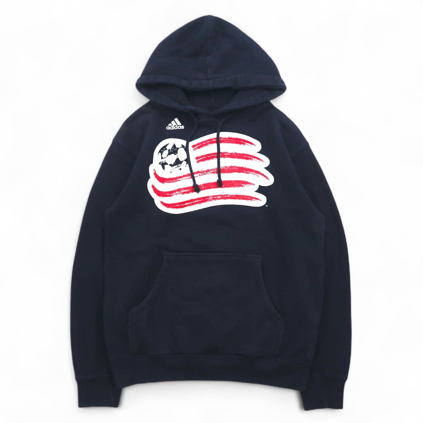 adidas Pullover Hoodie, Size S, Black, Cotton, Fleece-Lined, Soccer