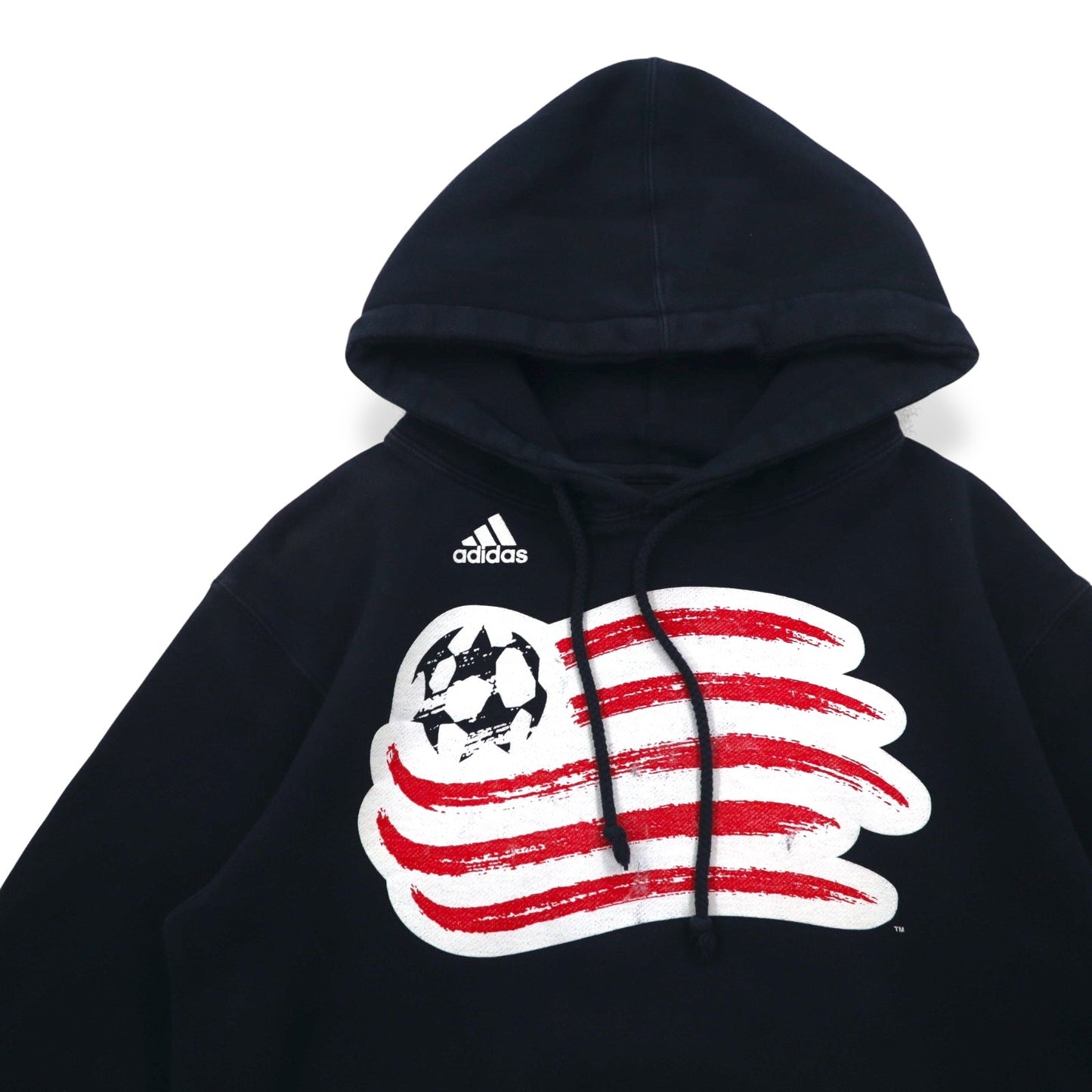 adidas Pullover Hoodie, Size S, Black, Cotton, Fleece-Lined, Soccer