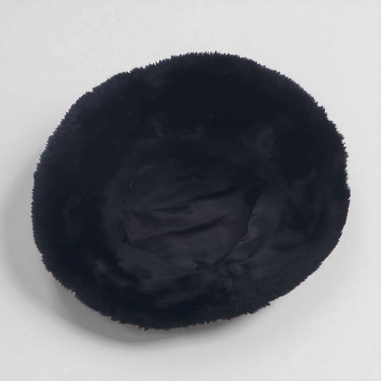 90s Vintage Faux Fur Bucket Hat フェイクファー バケットハット ブラック エコファー