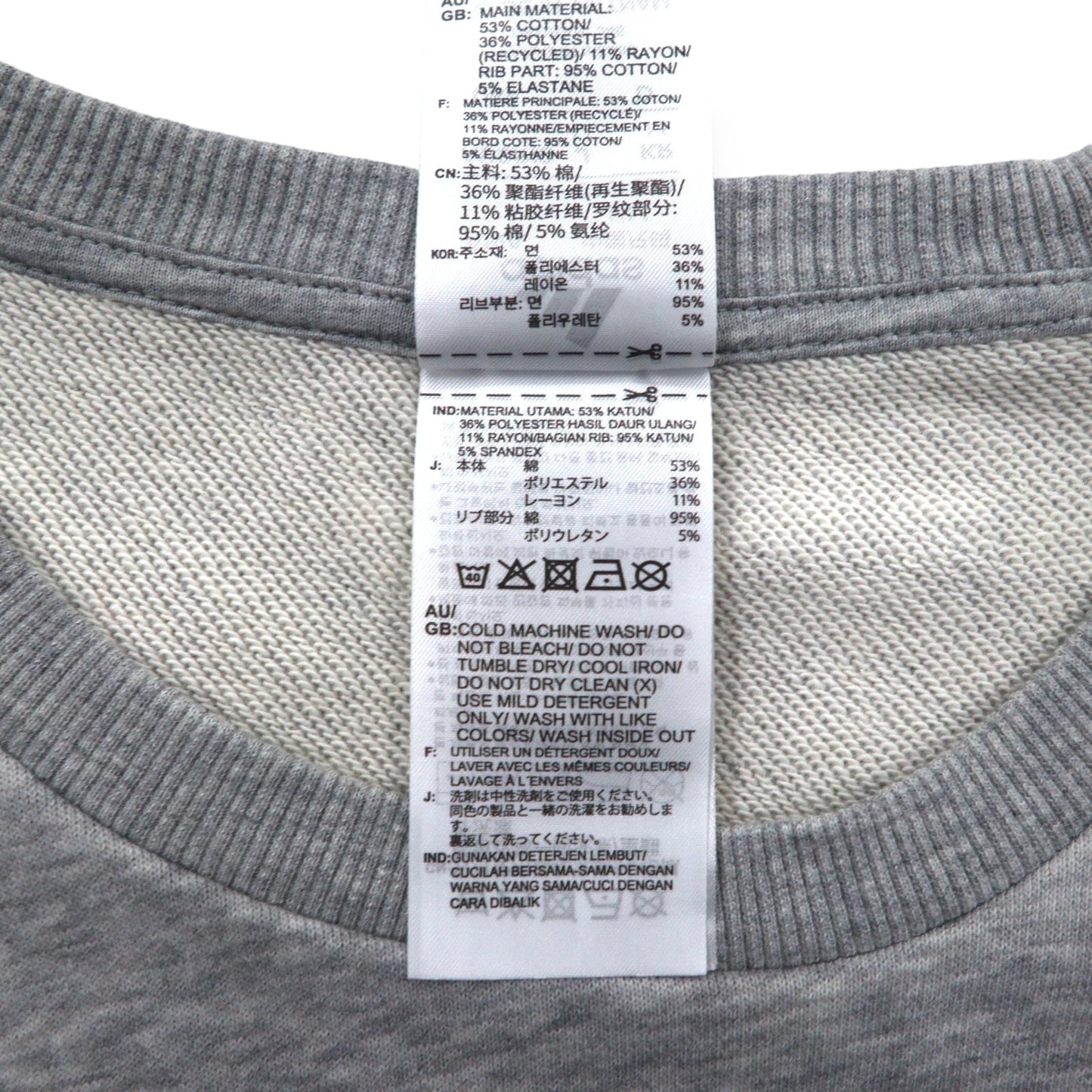 adidas Essentials Big Logo Sweatshirt, Size M, Gray, Cotton, GK9077