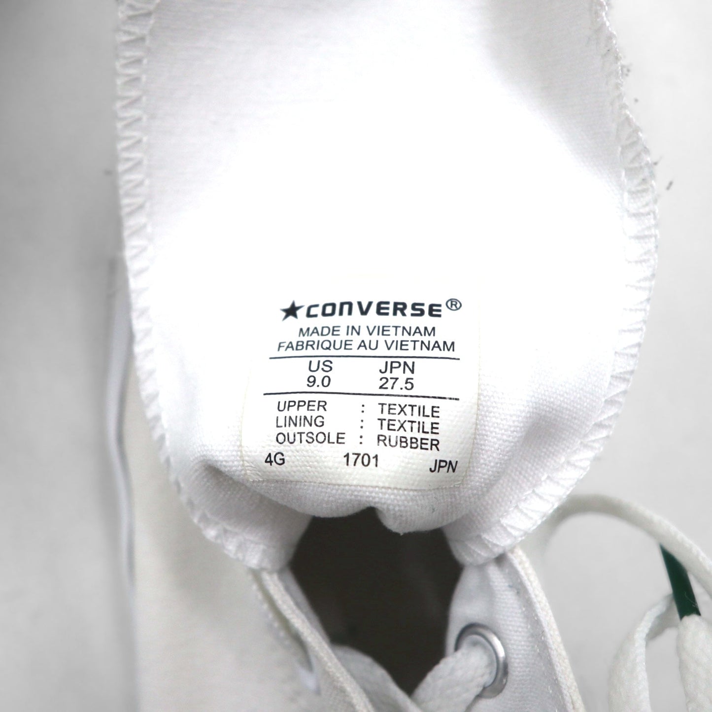 CONVERSE ALL STAR COLOR IN WHITE HI HIGH-TOP SNEAKERS, 27.5cm, CANVAS, 1701
