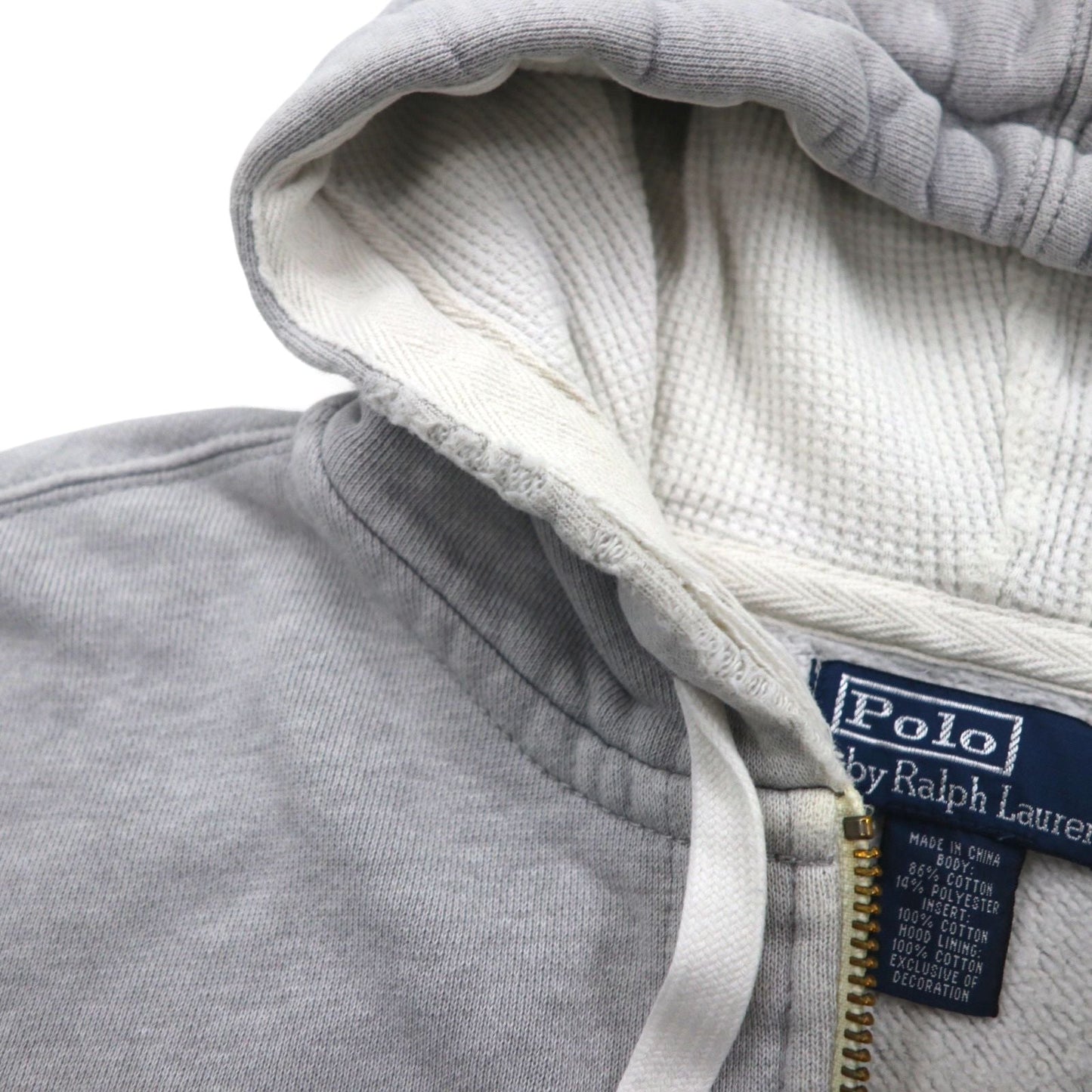 Polo Ralph Lauren 90年代 リバースウィーブ ジップパーカー L グレー スモールポニー刺繡