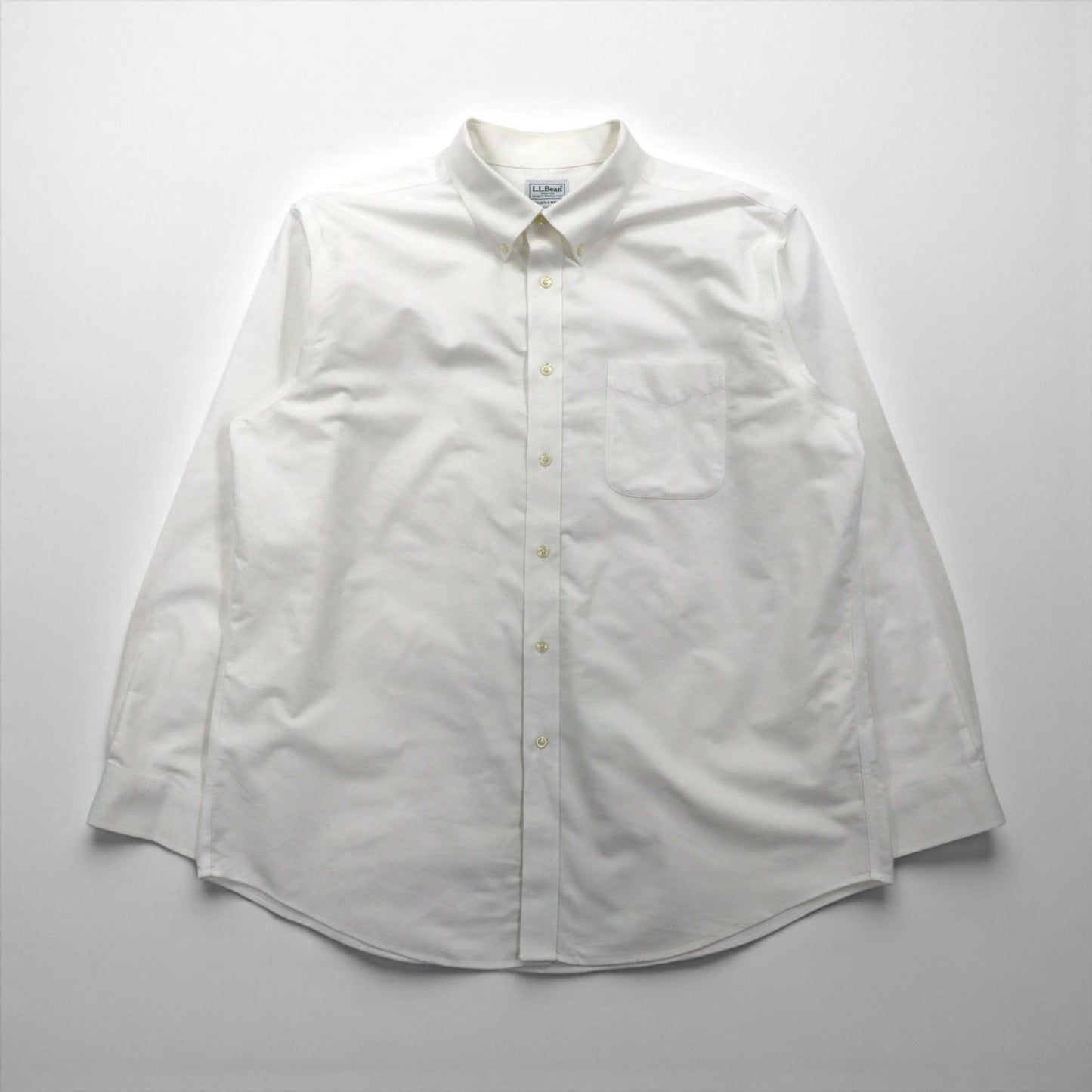 L.L.Bean オックスフォード ボタンダウンシャツ XL ホワイト 胸ポケット SLIGHTLY FITTED 256513