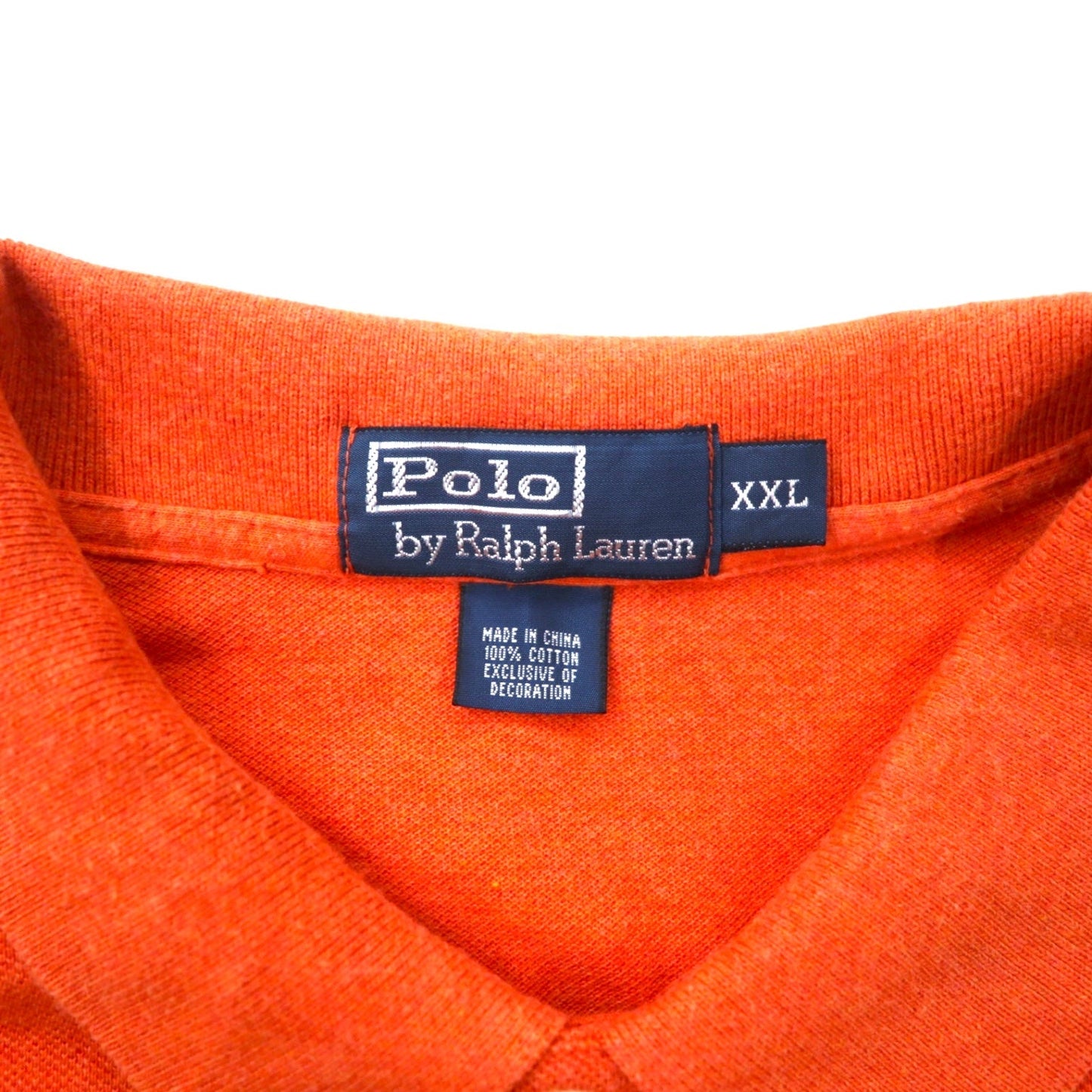 Polo by Ralph Lauren XXL Orange Cotton Pique Polo Shirt with Small Pony Embroidery
