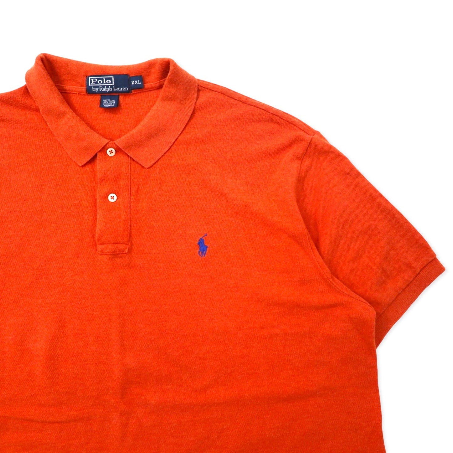 Polo by Ralph Lauren XXL Orange Cotton Pique Polo Shirt with Small Pony Embroidery