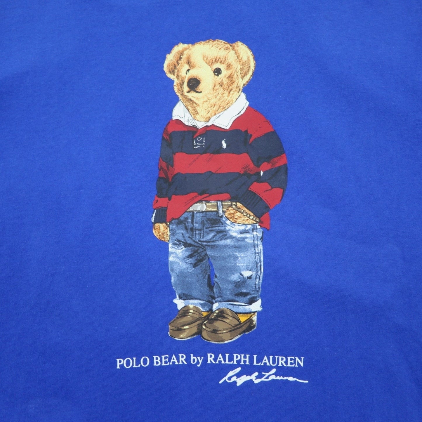 POLO RALPH LAUREN Polo Bear Print T-Shirt, Size L, Blue, Cotton, Custom Slim Fit
