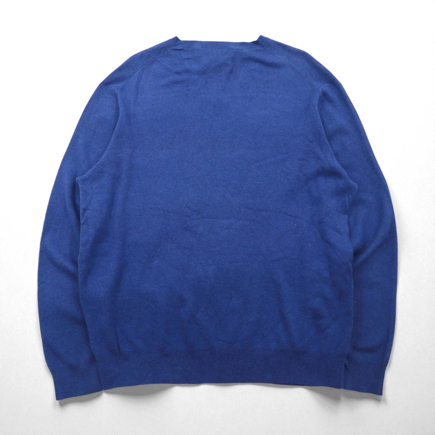 Polo Ralph Lauren 90年代 Vネック ピマコットン ニット セーター XL ネイビー スモールポニー刺繡