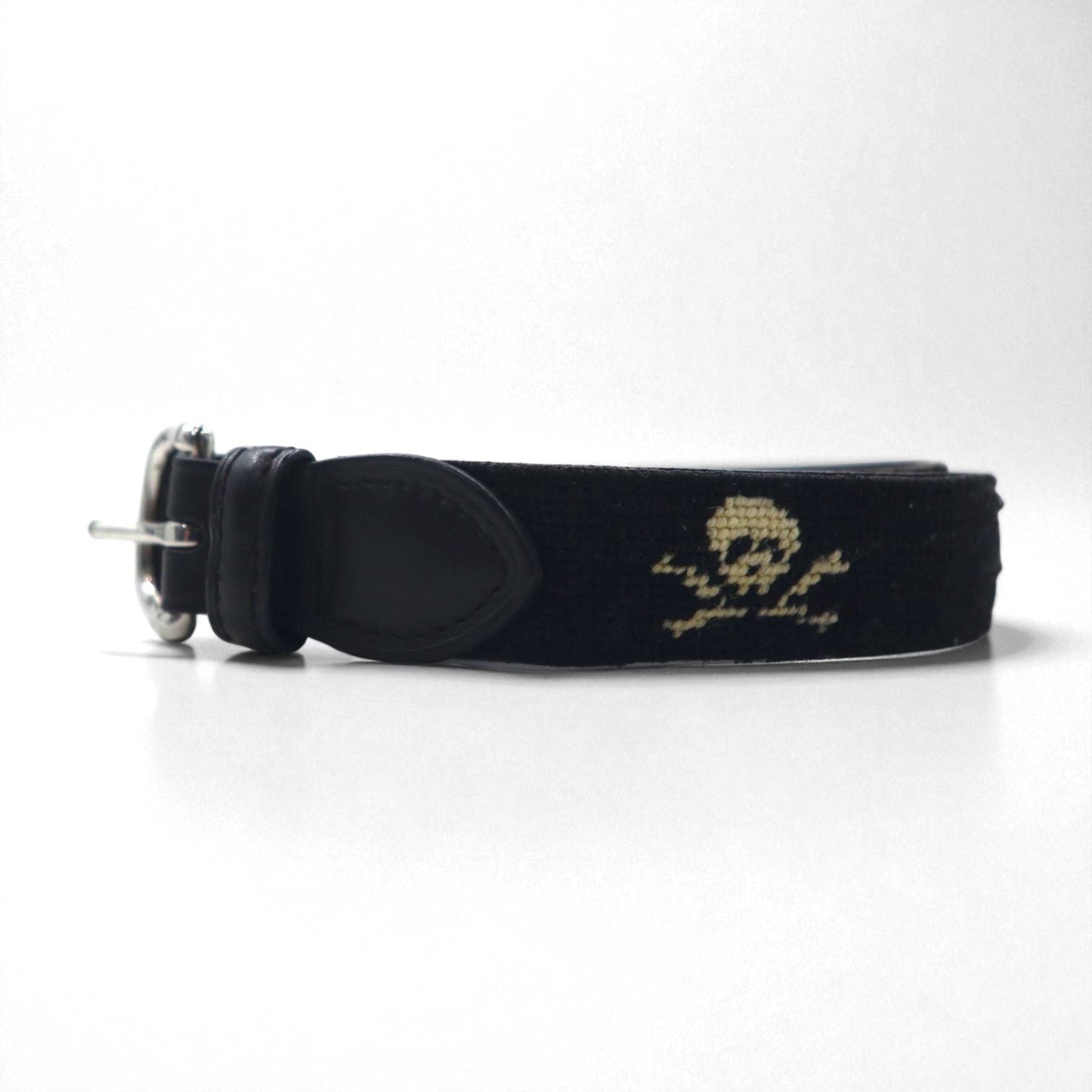 RUGBY Ralph Lauren スカル レザー  ベルト ブラック ウール シルバー バックル