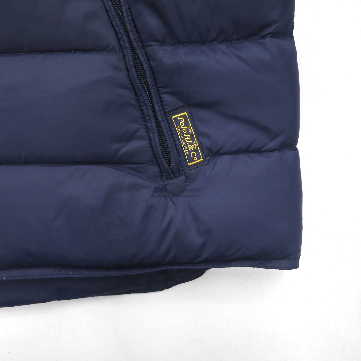 Polo Ralph Lauren ダウンジャケット XL ネイビー チンストラップ 胸ポケット スタンドカラー