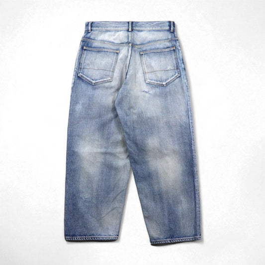 ANCELLM セルビッヂ テーパード デニムパンツ SELVEDGE TAPERED 5P DENIM PANTS L インディゴ ヴィンテージ加工 ANC-PT03-B