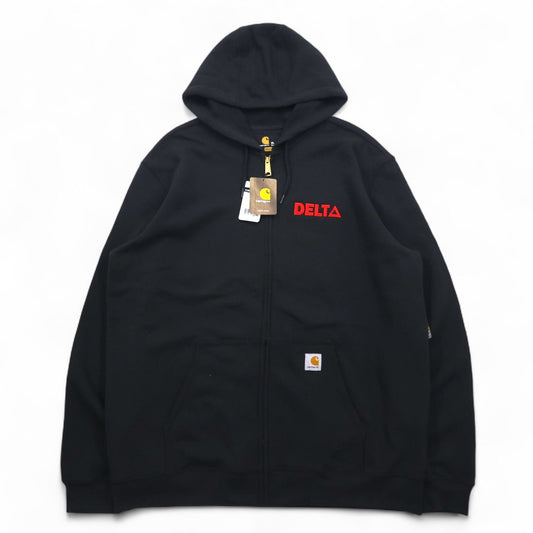 Carhartt Full-Zip Hoodie, XL, Black, Fleece-Lined, Delta Embroidery, Midweight Hooded Zipfront Sweatshirt, K122, Made in Mexico, Unused