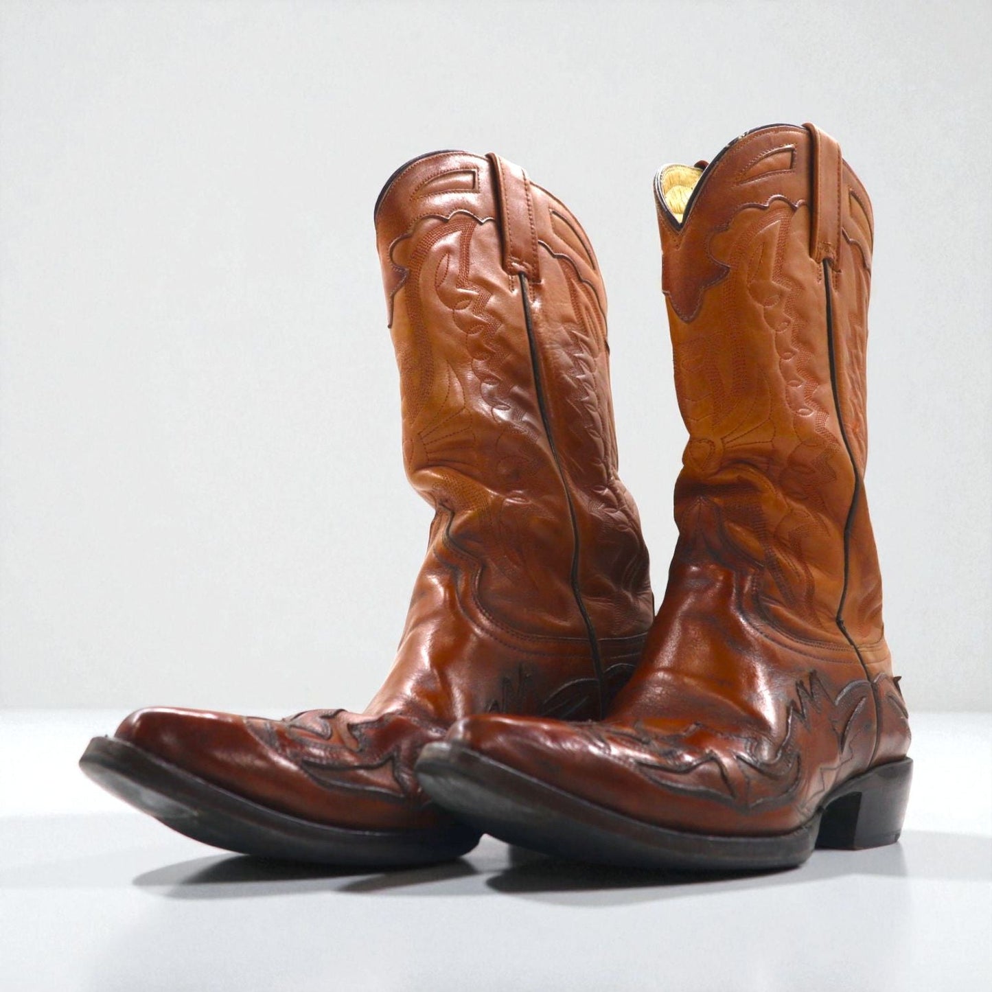 Botas Jaca カウボーイ ウエスタンブーツ 26cm カービングステッチ 刺繍 28005 メキシコ製