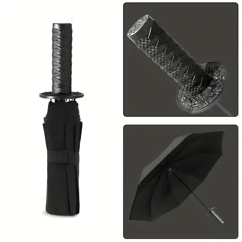 Katana Folding Umbrella /   侍の刀風折りたたみ傘