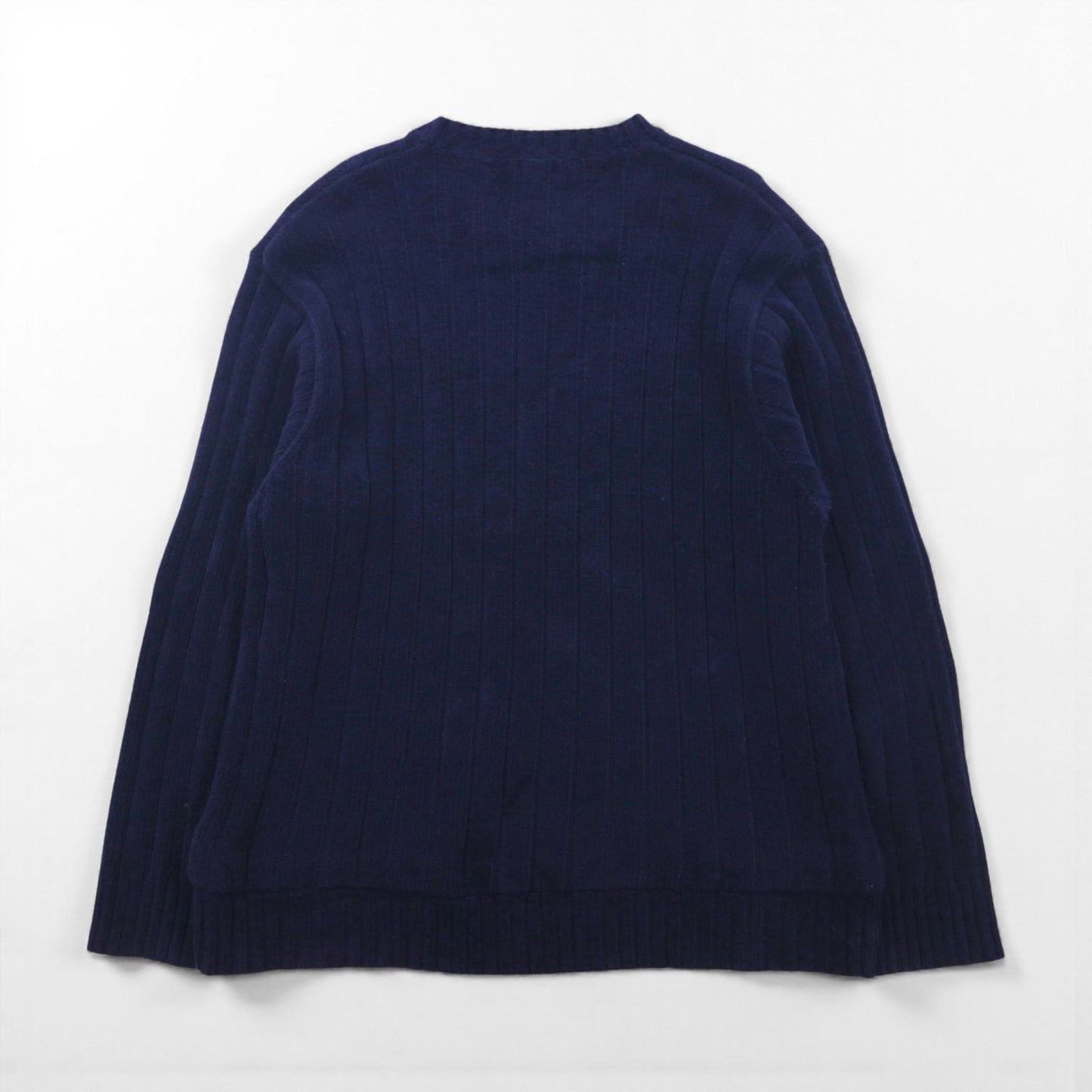 TOMMY HILFIGER リブニット クルーネック セーター L ネイビー コットン