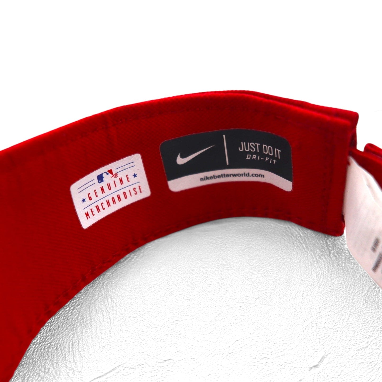 Nike Dri-Fit Sun Visor Cap, Free Size, Red, MLB Los Angeles Angels Swoosh