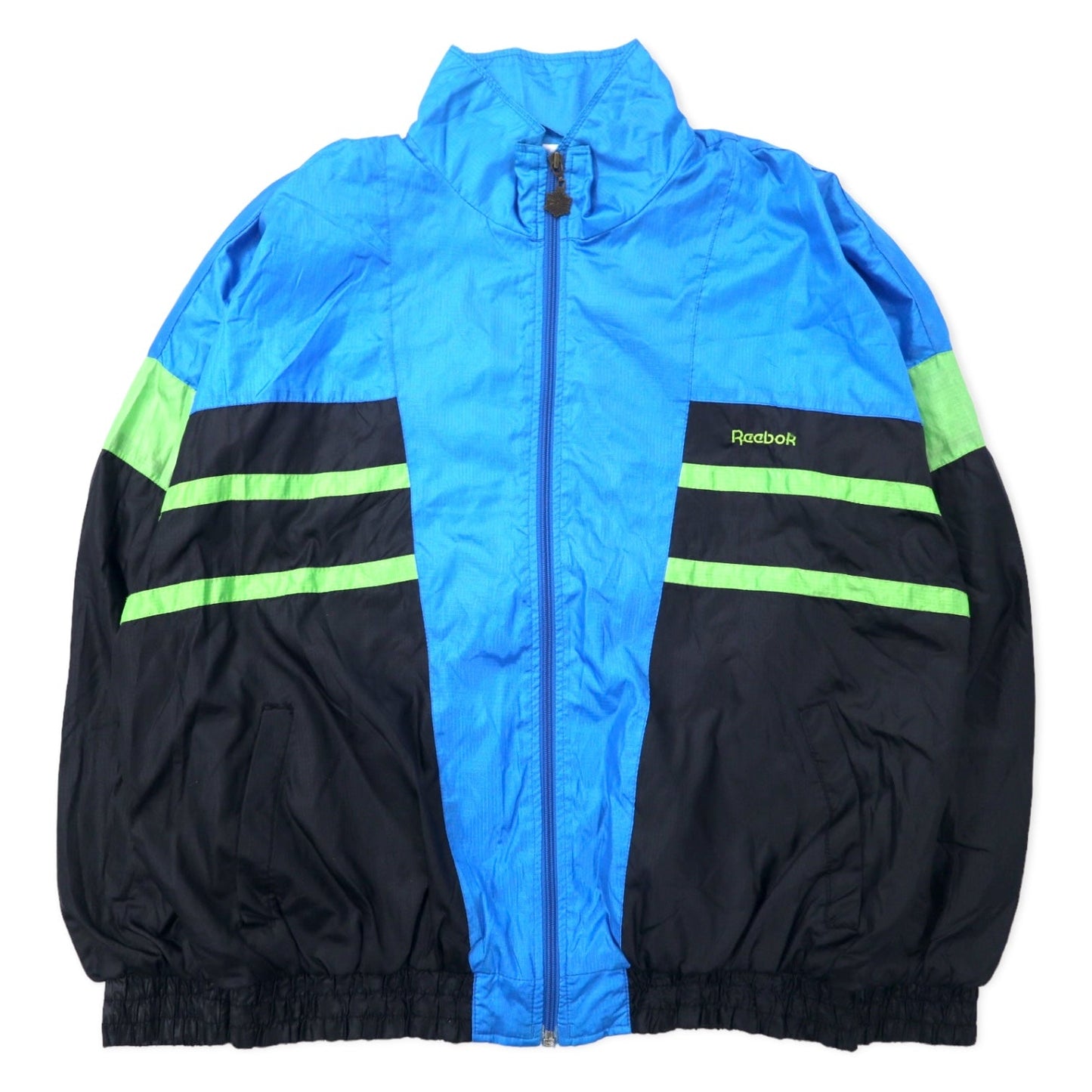 Reebok 90s Nylon Jersey Jacket, Size M, Blue, Polyester, Back Logo Embroidery