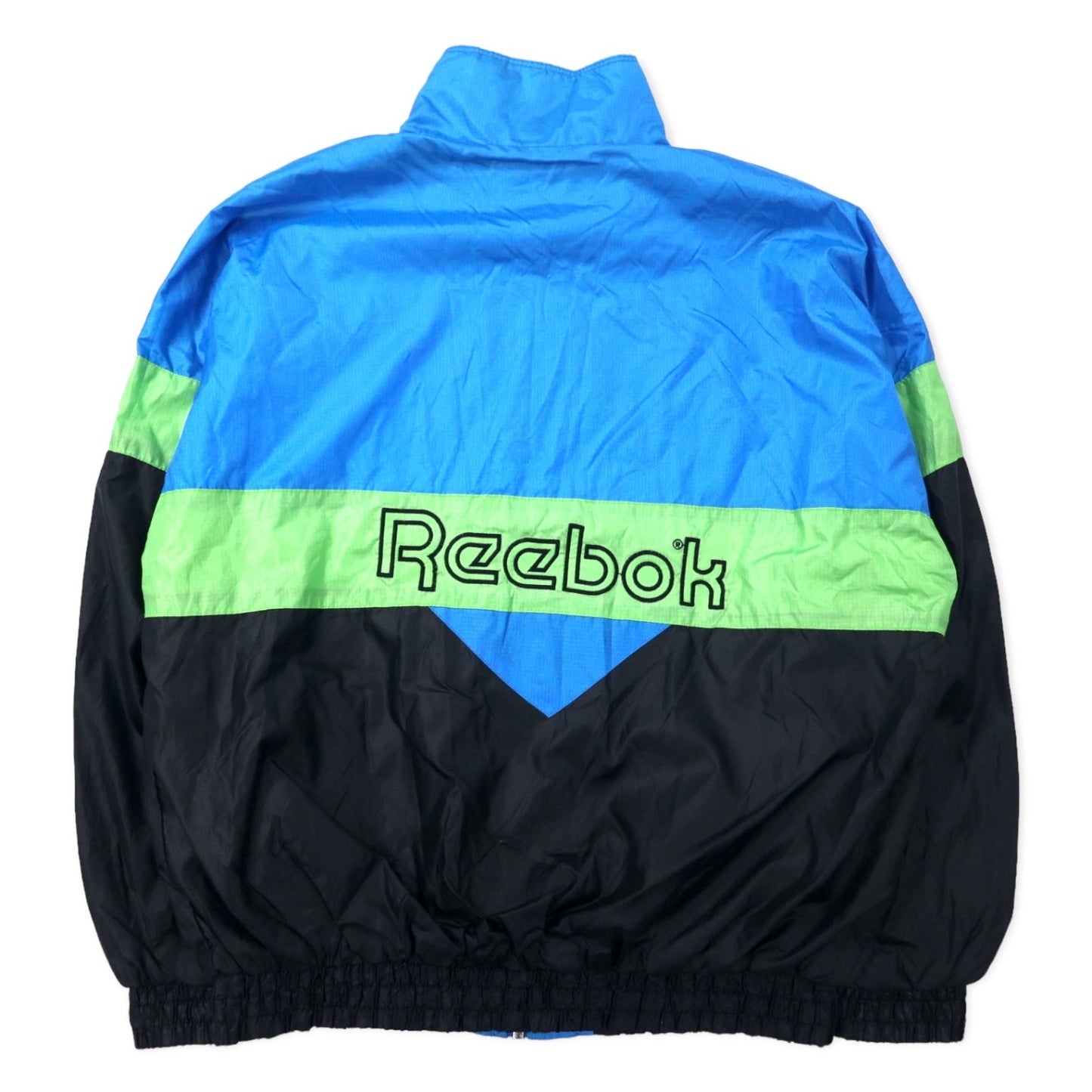 Reebok 90s Nylon Jersey Jacket, Size M, Blue, Polyester, Back Logo Embroidery