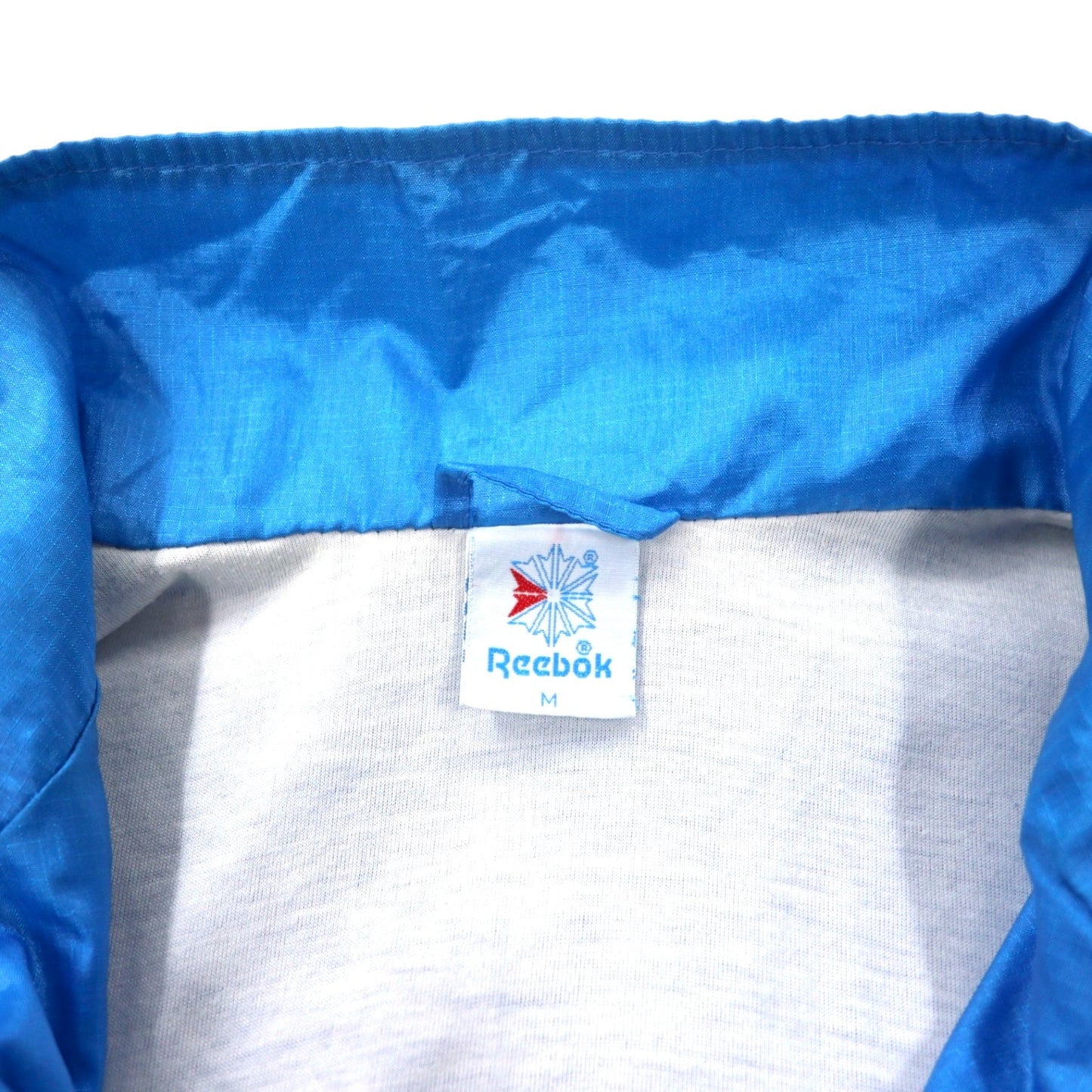 Reebok 90s Nylon Jersey Jacket, Size M, Blue, Polyester, Back Logo Embroidery
