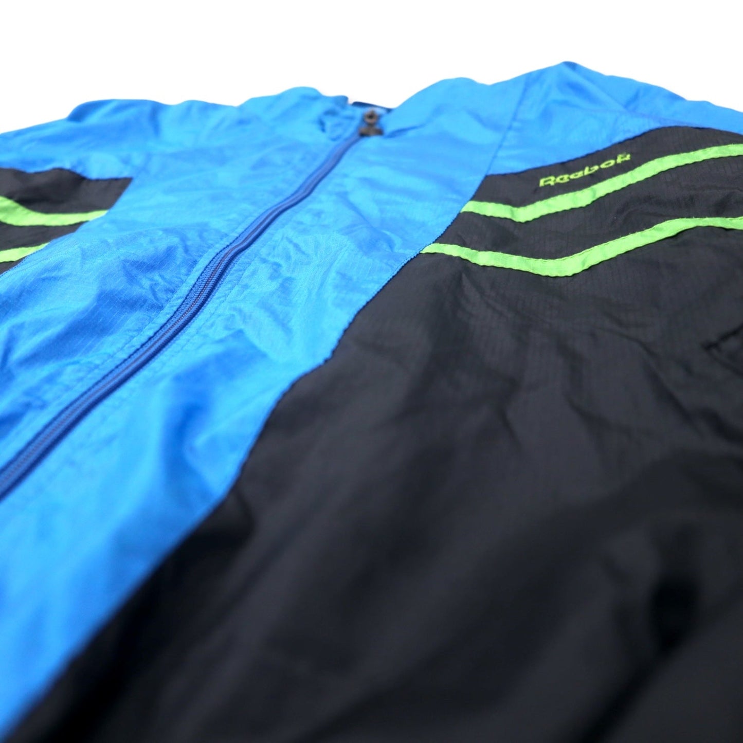 Reebok 90s Nylon Jersey Jacket, Size M, Blue, Polyester, Back Logo Embroidery