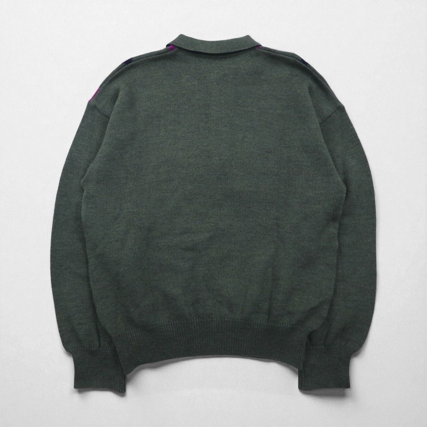 Christian Dior SPORTS 90年代 日本製 ポロニット セーター M チャコール ウール アーガイル