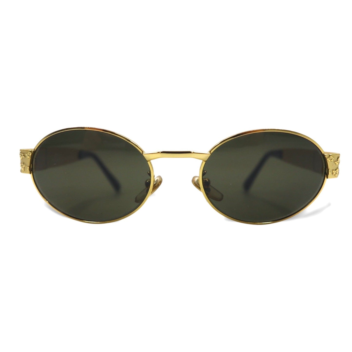 GIANNI VERSACE Vintage Italian Made Medusa Gunmetal Sunglasses, Oval, Gold, X01 58M
