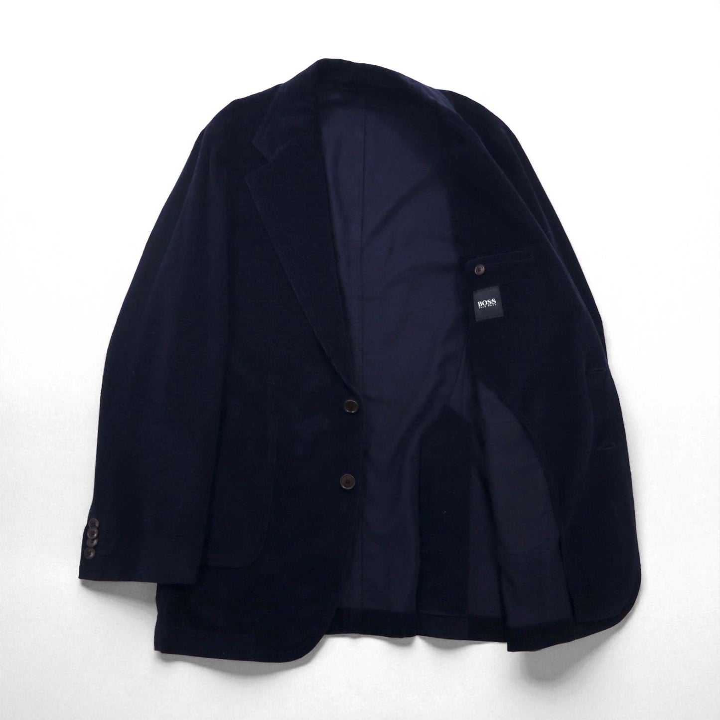 HUGO BOSS 2B コーデュロイ テーラードジャケット ブレザー L ネイビー ポーランド製