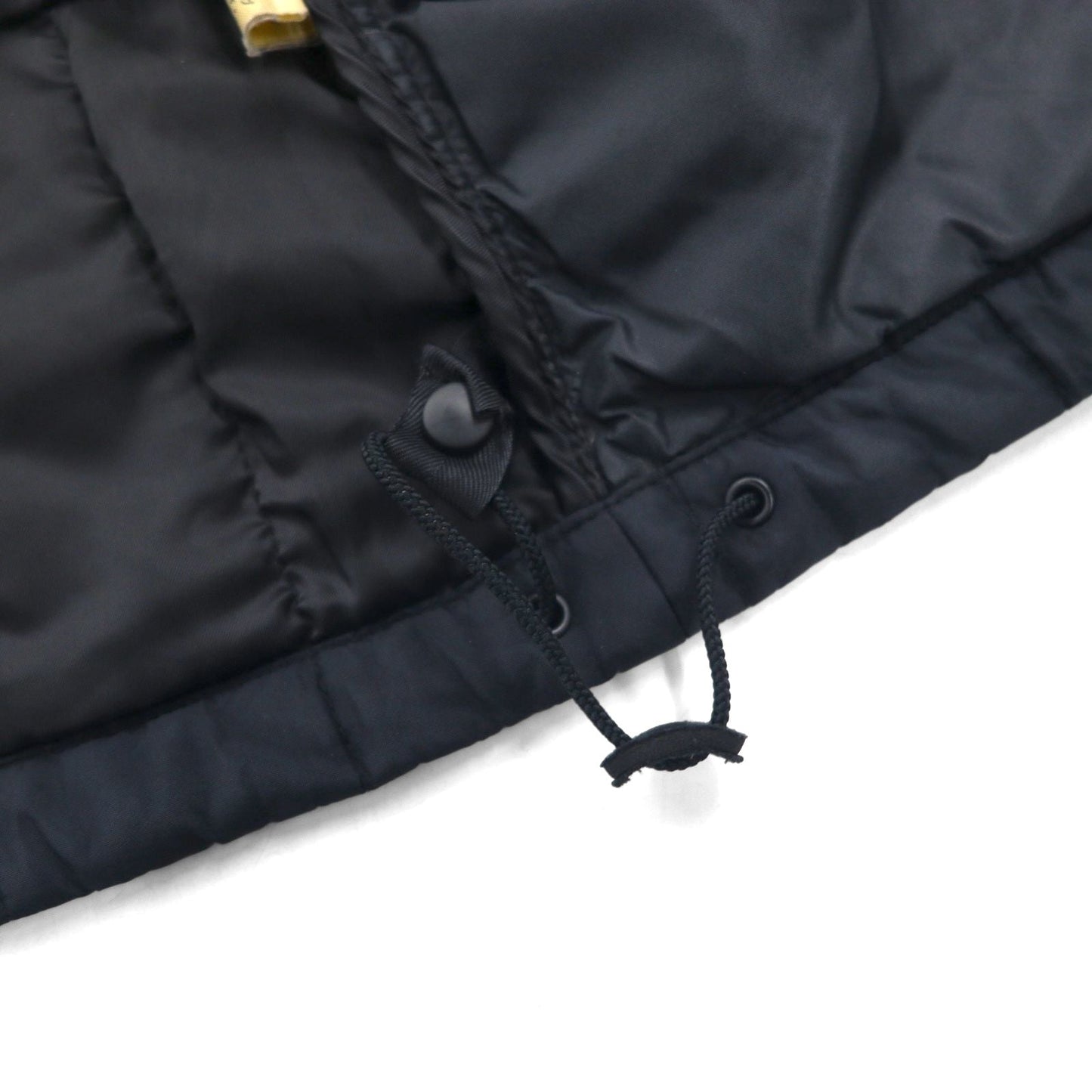 Polo Ralph Lauren 90年代 キルティングジャケット L ネイビー ナイロン 中綿 ドローコード スタンドカラー