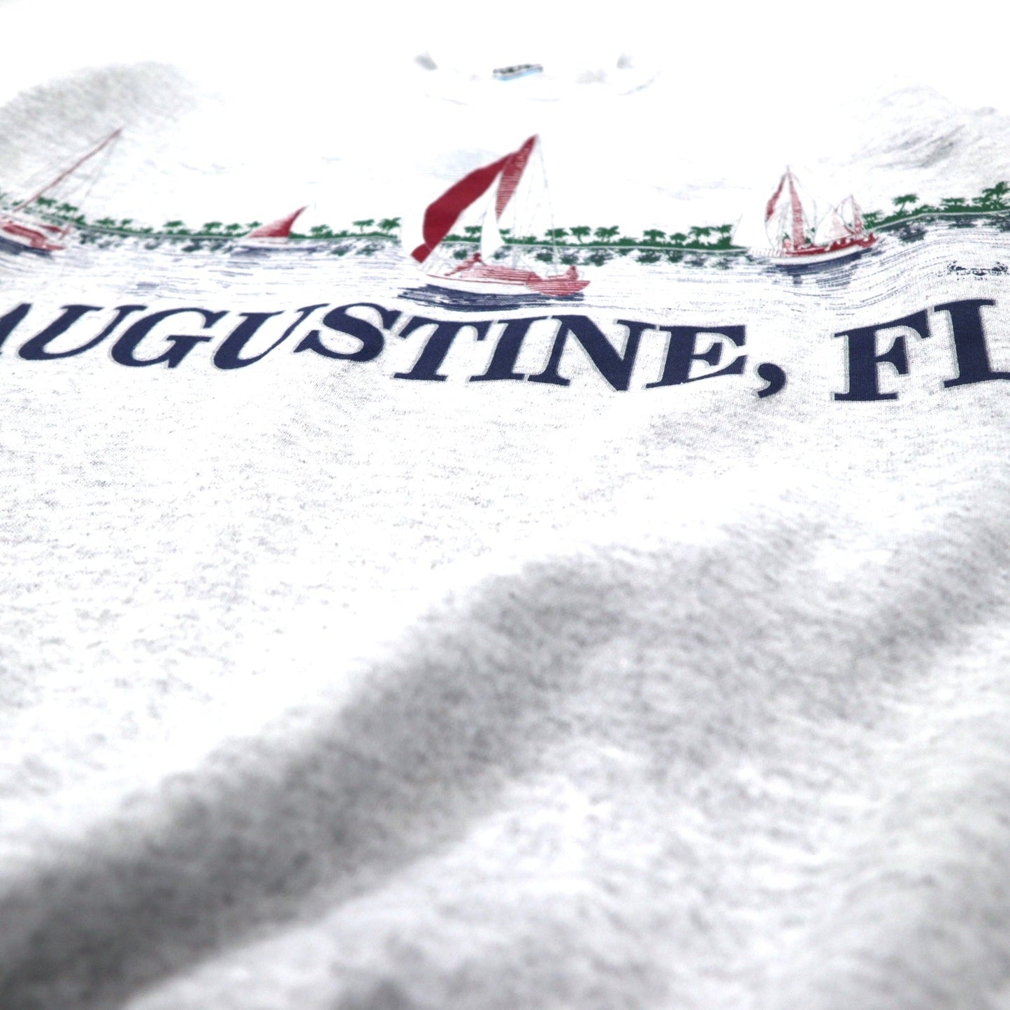 TULTEX 90年代 プリント スウェット M グレー コットン 裏起毛 ST. AUGUSTINE FL メキシコ製