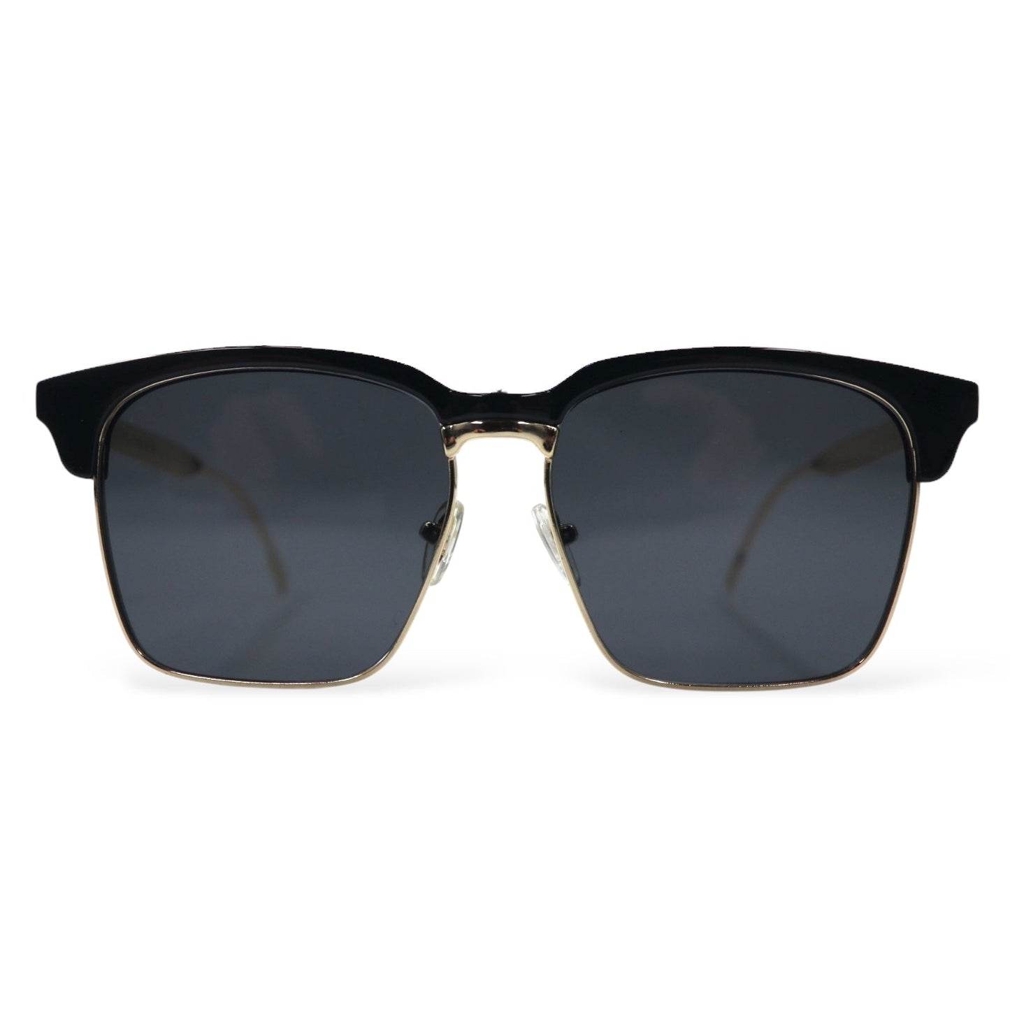GENTLE MONSTER Half-Rim Clubmaster Square Sunglasses, Black and Gold, 2017, 55mm, 15-139