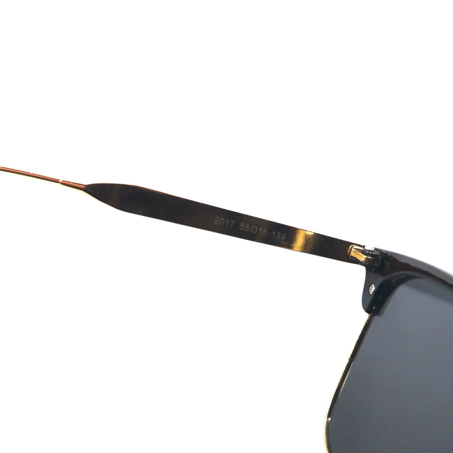 GENTLE MONSTER Half-Rim Clubmaster Square Sunglasses, Black and Gold, 2017, 55mm, 15-139