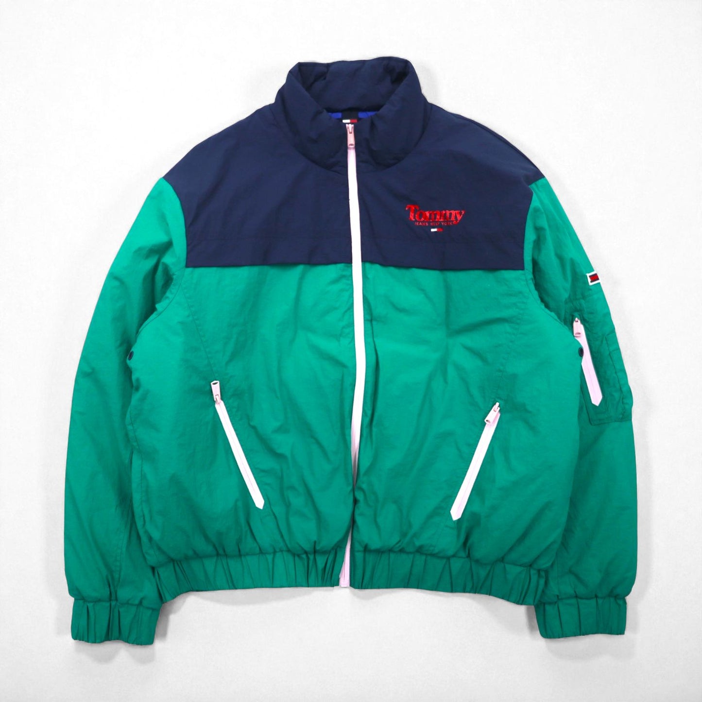 TOMMY JEANS スタンドカラー インサレーション ジャケット M バイカラー 中綿 CONTRAST ZIP DW0DW08827