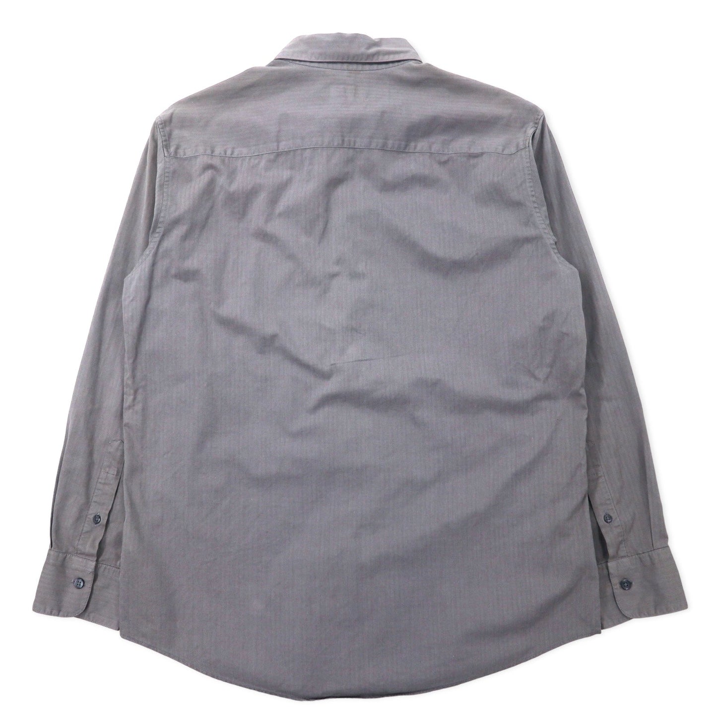 CK Calvin Klein ヘリンボーン ストライプ シャツ XL グレー コットン