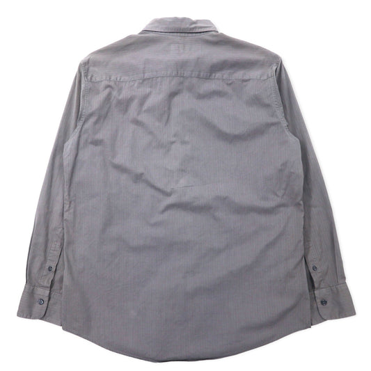 CK Calvin Klein ヘリンボーン ストライプ シャツ XL グレー コットン