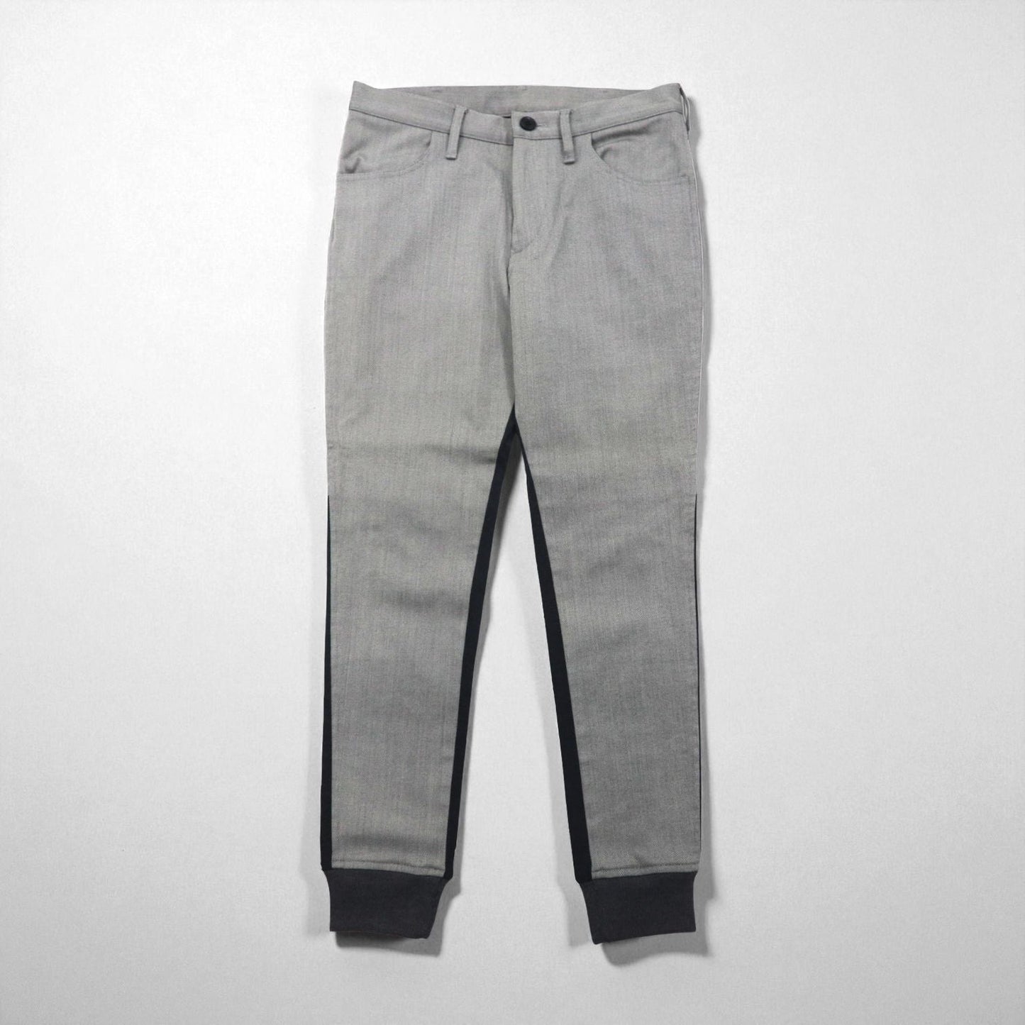 Y's ( Yohji Yamamoto ) 切替ジョガーパンツ デザイン スラックス S ウール 裾リブ ツートーン YP-P05-104 日本製