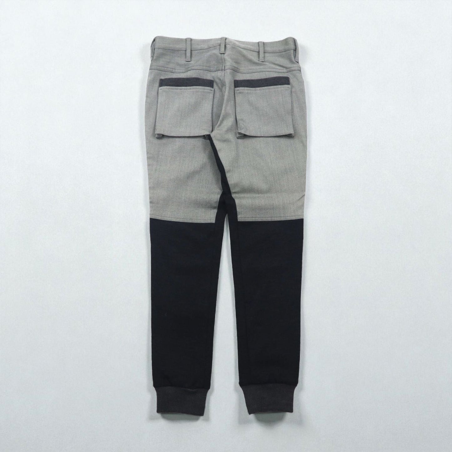 Y's ( Yohji Yamamoto ) 切替ジョガーパンツ デザイン スラックス S ウール 裾リブ ツートーン YP-P05-104 日本製