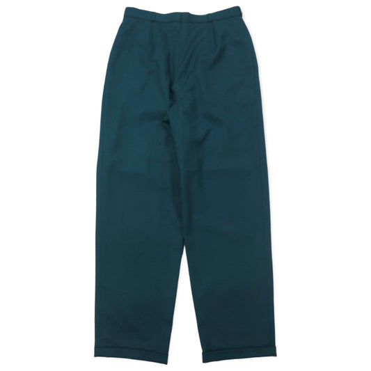 BOUTIQUE by Elegance SA Paris, West German-made 1980s, 2-pleat wide-leg slacks, size 40, green wool, Euro-vintage.