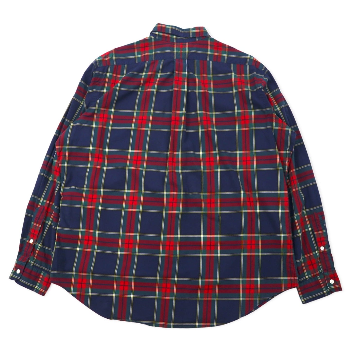 Ralph Lauren 90s Classic Fit Button-Down Shirt, Size XL, Red and Navy Check Cotton with Small Pony Embroidery